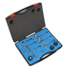 Sealey Mini Air Brush Kit 10pc Gravity/Suction Feed Mini Air Brushes/Accessories Workplace Stuff UK Sealey Mini Air Brush Kit 10pc Gravity/Suction Feed Mini Air Brushes/Accessories Workplace Stuff UK