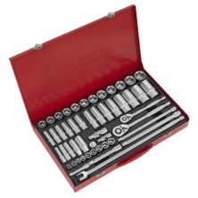 Sealey Socket Set 50pc 3/8″ & 1/2″Sq Drive 6pt WallDrive® – Metric 3/8" & 1/2"Sq Drive Workplace Stuff UK Sealey Socket Set 50pc 3/8″ & 1/2″Sq Drive 6pt WallDrive® – Metric 3/8" & 1/2"Sq Drive Workplace Stuff UK