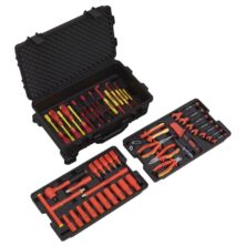 Sealey 1000V Insulated Tool Kit 1/2″Sq Drive 49pc Tool Kits Workplace Stuff UK Sealey 1000V Insulated Tool Kit 1/2″Sq Drive 49pc Tool Kits Workplace Stuff UK