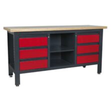 Sealey Workstation with 6 Drawers & Open Storage Workbenches Workplace Stuff UK Sealey Workstation with 6 Drawers & Open Storage Workbenches Workplace Stuff UK