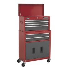 Sealey Topchest & Rollcab Combination 6 Drawer with Ball-Bearing Slides – Red/Grey American Pro Workplace Stuff UK Sealey Topchest & Rollcab Combination 6 Drawer with Ball-Bearing Slides – Red/Grey American Pro Workplace Stuff UK