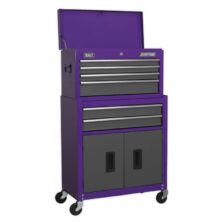 Sealey Topchest & Rollcab Combination 6 Drawer with Ball-Bearing Slides – Purple/Grey American Pro Workplace Stuff UK Sealey Topchest & Rollcab Combination 6 Drawer with Ball-Bearing Slides – Purple/Grey American Pro Workplace Stuff UK
