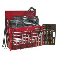 Sealey Topchest 5 Drawer with Ball-Bearing Slides – Red & 230pc Tool Kit American Pro Workplace Stuff UK Sealey Topchest 5 Drawer with Ball-Bearing Slides – Red & 230pc Tool Kit American Pro Workplace Stuff UK