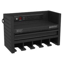 Sealey Power Tool Storage Rack 560mm with Drawer & Power Strip Superline Pro Workplace Stuff UK Sealey Power Tool Storage Rack 560mm with Drawer & Power Strip Superline Pro Workplace Stuff UK