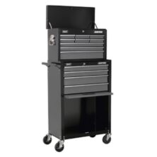 Sealey Topchest & Rollcab Combination 13 Drawer with Ball Bearing Slides – Black/Grey American Pro Workplace Stuff UK Sealey Topchest & Rollcab Combination 13 Drawer with Ball Bearing Slides – Black/Grey American Pro Workplace Stuff UK