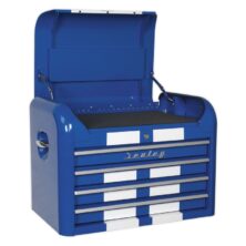 Sealey Topchest 4 Drawer Retro Style – Blue with White Stripes Premier Workplace Stuff UK Sealey Topchest 4 Drawer Retro Style – Blue with White Stripes Premier Workplace Stuff UK