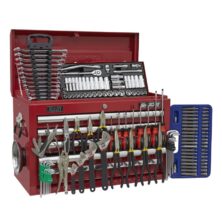 Sealey Topchest 5 Drawer with Ball Bearing Slides – Red & 140pc Tool Kit Superline Pro Workplace Stuff UK Sealey Topchest 5 Drawer with Ball Bearing Slides – Red & 140pc Tool Kit Superline Pro Workplace Stuff UK