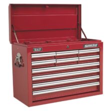 Sealey Topchest 10 Drawer with Ball Bearing Slides – Red Superline Pro Workplace Stuff UK Sealey Topchest 10 Drawer with Ball Bearing Slides – Red Superline Pro Workplace Stuff UK
