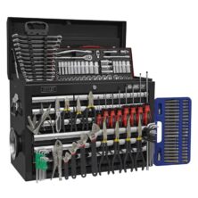 Sealey Topchest 10 Drawer with Ball Bearing Slides – Black & 140pc Tool Kit Superline Pro Workplace Stuff UK Sealey Topchest 10 Drawer with Ball Bearing Slides – Black & 140pc Tool Kit Superline Pro Workplace Stuff UK