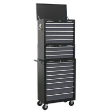 Sealey Tool Chest Combination 16 Drawer with Ball Bearing Slides – Black/Grey American Pro Workplace Stuff UK Sealey Tool Chest Combination 16 Drawer with Ball Bearing Slides – Black/Grey American Pro Workplace Stuff UK