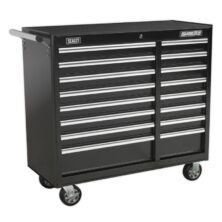 Sealey Rollcab 16 Drawer with Ball Bearing Slides Heavy-Duty – Black Superline Pro Workplace Stuff UK Sealey Rollcab 16 Drawer with Ball Bearing Slides Heavy-Duty – Black Superline Pro Workplace Stuff UK
