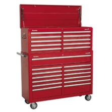 Sealey Tool Chest Combination 23 Drawer with Ball Bearing Slides – Red Superline Pro Workplace Stuff UK Sealey Tool Chest Combination 23 Drawer with Ball Bearing Slides – Red Superline Pro Workplace Stuff UK