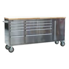 Sealey Mobile Stainless Steel Tool Cabinet 10 Drawer & Cupboard Premier Workplace Stuff UK Sealey Mobile Stainless Steel Tool Cabinet 10 Drawer & Cupboard Premier Workplace Stuff UK