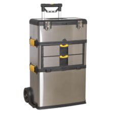 Sealey Mobile Stainless Steel/Composite Toolbox – 3 Compartment Toolboxes Workplace Stuff UK Sealey Mobile Stainless Steel/Composite Toolbox – 3 Compartment Toolboxes Workplace Stuff UK