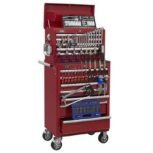 Sealey Topchest & Rollcab Combination 15 Drawer with Ball Bearing Slides – Red & 147pc Tool Kit Superline Pro Workplace Stuff UK Sealey Topchest & Rollcab Combination 15 Drawer with Ball Bearing Slides – Red & 147pc Tool Kit Superline Pro Workplace Stuff UK