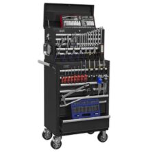 Sealey Topchest & Rollcab Combination 15 Drawer with Ball Bearing Slides – Black & 147pc Tool Kit Superline Pro Workplace Stuff UK Sealey Topchest & Rollcab Combination 15 Drawer with Ball Bearing Slides – Black & 147pc Tool Kit Superline Pro Workplace Stuff UK