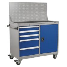 Sealey Industrial Mobile Workstation 5 Drawer & 1 Shelf Locker Cabinets Workplace Stuff UK Sealey Industrial Mobile Workstation 5 Drawer & 1 Shelf Locker Cabinets Workplace Stuff UK