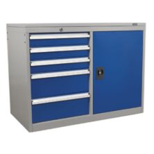 Sealey Industrial Cabinet/Workstation 5 Drawer & 1 Shelf Locker Cabinets Workplace Stuff UK Sealey Industrial Cabinet/Workstation 5 Drawer & 1 Shelf Locker Cabinets Workplace Stuff UK