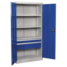 Sealey Industrial Cabinet 2 Drawer 3 Shelf 1800mm Cabinets Workplace Stuff UK Sealey Industrial Cabinet 2 Drawer 3 Shelf 1800mm Cabinets Workplace Stuff UK