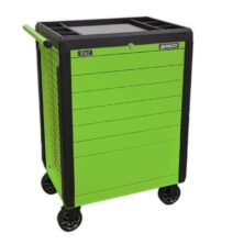 Sealey Rollcab 7 Drawer Push-To-Open Hi-Vis Green Superline Pro Workplace Stuff UK Sealey Rollcab 7 Drawer Push-To-Open Hi-Vis Green Superline Pro Workplace Stuff UK