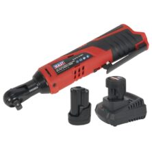 Sealey Ratchet Wrench Kit 3/8″Sq Drive 12V Lithium-ion – 2 Batteries 3/8"Sq Drive Cordless Workplace Stuff UK Sealey Ratchet Wrench Kit 3/8″Sq Drive 12V Lithium-ion – 2 Batteries 3/8"Sq Drive Cordless Workplace Stuff UK