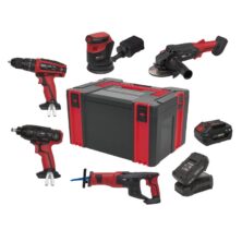 Sealey SV20 Series 5 x 20V Cordless Tool Combo – 2 Batteries 20V One Battery Platform Workplace Stuff UK Sealey SV20 Series 5 x 20V Cordless Tool Combo – 2 Batteries 20V One Battery Platform Workplace Stuff UK