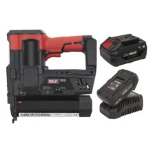 Sealey Cordless Staple/Nail Gun Kit 18G 20V – 2 Batteries 20V One Battery Platform Workplace Stuff UK Sealey Cordless Staple/Nail Gun Kit 18G 20V – 2 Batteries 20V One Battery Platform Workplace Stuff UK