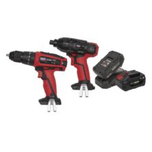 Sealey 20V Cordless Ø13mm Hammer Drill/1/4″Hex Drive Impact Driver Combo Kit Cordless Workplace Stuff UK Sealey 20V Cordless Ø13mm Hammer Drill/1/4″Hex Drive Impact Driver Combo Kit Cordless Workplace Stuff UK