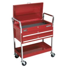 Sealey Trolley 2-Level Heavy-Duty with Lockable Top & 2 Drawers Tool Trolleys Workplace Stuff UK Sealey Trolley 2-Level Heavy-Duty with Lockable Top & 2 Drawers Tool Trolleys Workplace Stuff UK
