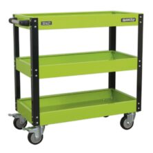 Sealey Workshop Trolley 3-Level Heavy-Duty – Hi-Vis Green Tool Trolleys Workplace Stuff UK Sealey Workshop Trolley 3-Level Heavy-Duty – Hi-Vis Green Tool Trolleys Workplace Stuff UK