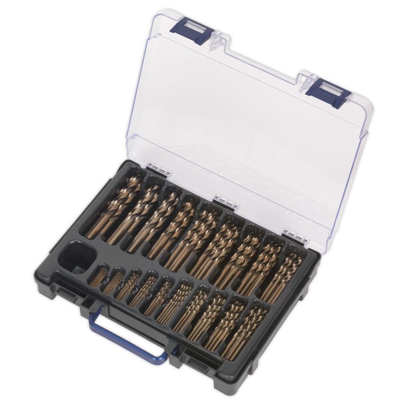 Sealey HSS Cobalt Fully Ground Drill Bit Assortment 170pc Ø1-10mm ...