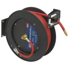 Sealey Retractable Air Hose Metal Reel 15m Ø10mm ID Rubber Hose 15-19m Workplace Stuff UK Sealey Retractable Air Hose Metal Reel 15m Ø10mm ID Rubber Hose 15-19m Workplace Stuff UK