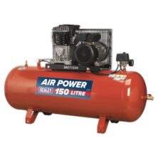 Sealey Air Compressor 150L Belt Drive 3hp with Cast Cylinders 230V-1ph Workplace Stuff UK Sealey Air Compressor 150L Belt Drive 3hp with Cast Cylinders 230V-1ph Workplace Stuff UK