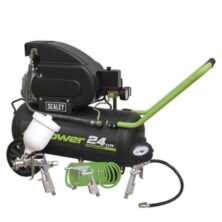 Sealey Air Compressor 24L Direct Drive 2hp with 4pc Air Accessory Kit Oiled Workplace Stuff UK Sealey Air Compressor 24L Direct Drive 2hp with 4pc Air Accessory Kit Oiled Workplace Stuff UK