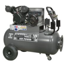 Sealey Air Compressor 100L Belt Drive 3hp with Front Control Panel 230V-1ph Workplace Stuff UK Sealey Air Compressor 100L Belt Drive 3hp with Front Control Panel 230V-1ph Workplace Stuff UK