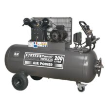 Sealey Air Compressor 200L Belt Drive 3hp with Front Control Panel 415V 3ph 415V-3ph Workplace Stuff UK Sealey Air Compressor 200L Belt Drive 3hp with Front Control Panel 415V 3ph 415V-3ph Workplace Stuff UK