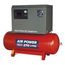 Sealey Air Compressor 270L Belt Drive 5.5hp 3ph 2-Stage with Cast Cylinders Low Noise 415V-3ph Workplace Stuff UK Sealey Air Compressor 270L Belt Drive 5.5hp 3ph 2-Stage with Cast Cylinders Low Noise 415V-3ph Workplace Stuff UK