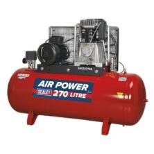 Sealey Air Compressor 270L Belt Drive 7.5hp 3ph 2-Stage with Cast Cylinders 415V-3ph Workplace Stuff UK Sealey Air Compressor 270L Belt Drive 7.5hp 3ph 2-Stage with Cast Cylinders 415V-3ph Workplace Stuff UK