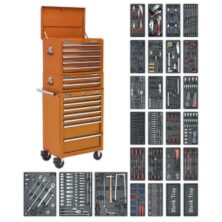 Sealey Tool Chest Combination 14 Drawer with Ball Bearing Slides – Orange & 1179pc Tool Kit Superline Pro Workplace Stuff UK Sealey Tool Chest Combination 14 Drawer with Ball Bearing Slides – Orange & 1179pc Tool Kit Superline Pro Workplace Stuff UK