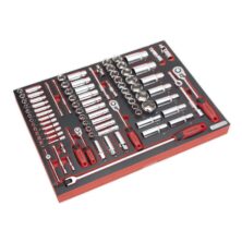 Sealey Tool Tray with Socket Set 91pc 1/4″, 3/8″ & 1/2″Sq Drive Tool Trays Workplace Stuff UK Sealey Tool Tray with Socket Set 91pc 1/4″, 3/8″ & 1/2″Sq Drive Tool Trays Workplace Stuff UK
