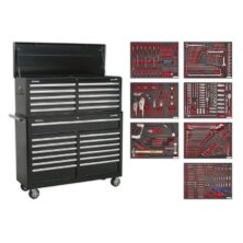 Sealey Tool Chest Combination 23 Drawer with Ball Bearing Slides – Black with 446pc Tool Kit Superline Pro Workplace Stuff UK Sealey Tool Chest Combination 23 Drawer with Ball Bearing Slides – Black with 446pc Tool Kit Superline Pro Workplace Stuff UK