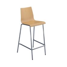 Fundamental Dining Stool in Beech with Chrome Frame Workplace Stuff UK