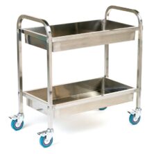 Deep Shelved Stainless Steel Trolley Trolleys Workplace Stuff UK Deep Shelved Stainless Steel Trolley Trolleys Workplace Stuff UK
