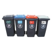 Recycling Centre Wheelie Bins (Set of 4) Recycling Centre Wheelie Bins (Set of 4) Workplace Stuff UK