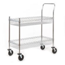 Premium Chrome Plated Wire Tray Trolley Trolleys Workplace Stuff UK Premium Chrome Plated Wire Tray Trolley Trolleys Workplace Stuff UK