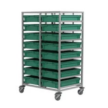 Euro Container Trolley for 16 x L600 x W400 x H120 Trays Trolleys Workplace Stuff UK Euro Container Trolley for 16 x L600 x W400 x H120 Trays Trolleys Workplace Stuff UK
