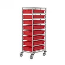 Euro Container Trolley for 8 x L600 x W400 x H120 Trays Trolleys Workplace Stuff UK Euro Container Trolley for 8 x L600 x W400 x H120 Trays Trolleys Workplace Stuff UK