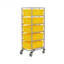 Euro Container Trolley for 5 x L600 x W400 x H220 Trays Trolleys Workplace Stuff UK Euro Container Trolley for 5 x L600 x W400 x H220 Trays Trolleys Workplace Stuff UK