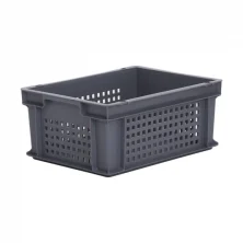 15.5 Litre Euro Stacking Box with Perforated Sides – Food Approved – L400 x W300 x H170 Attached Lid & Euro Containers Workplace Stuff UK 15.5 Litre Euro Stacking Box with Perforated Sides – Food Approved – L400 x W300 x H170 Attached Lid & Euro Containers Workplace Stuff UK