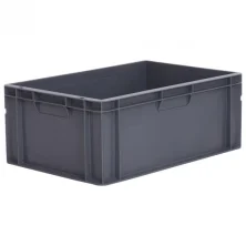 45 Litre Euro Stacking Box – Food Approved – L600 x W400 x H235 Attached Lid & Euro Containers Workplace Stuff UK